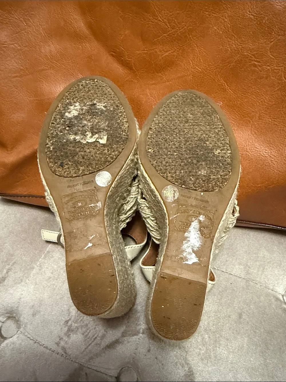 Lucky Brand Beige Macrame Braided Espadrille Wedge Sandals